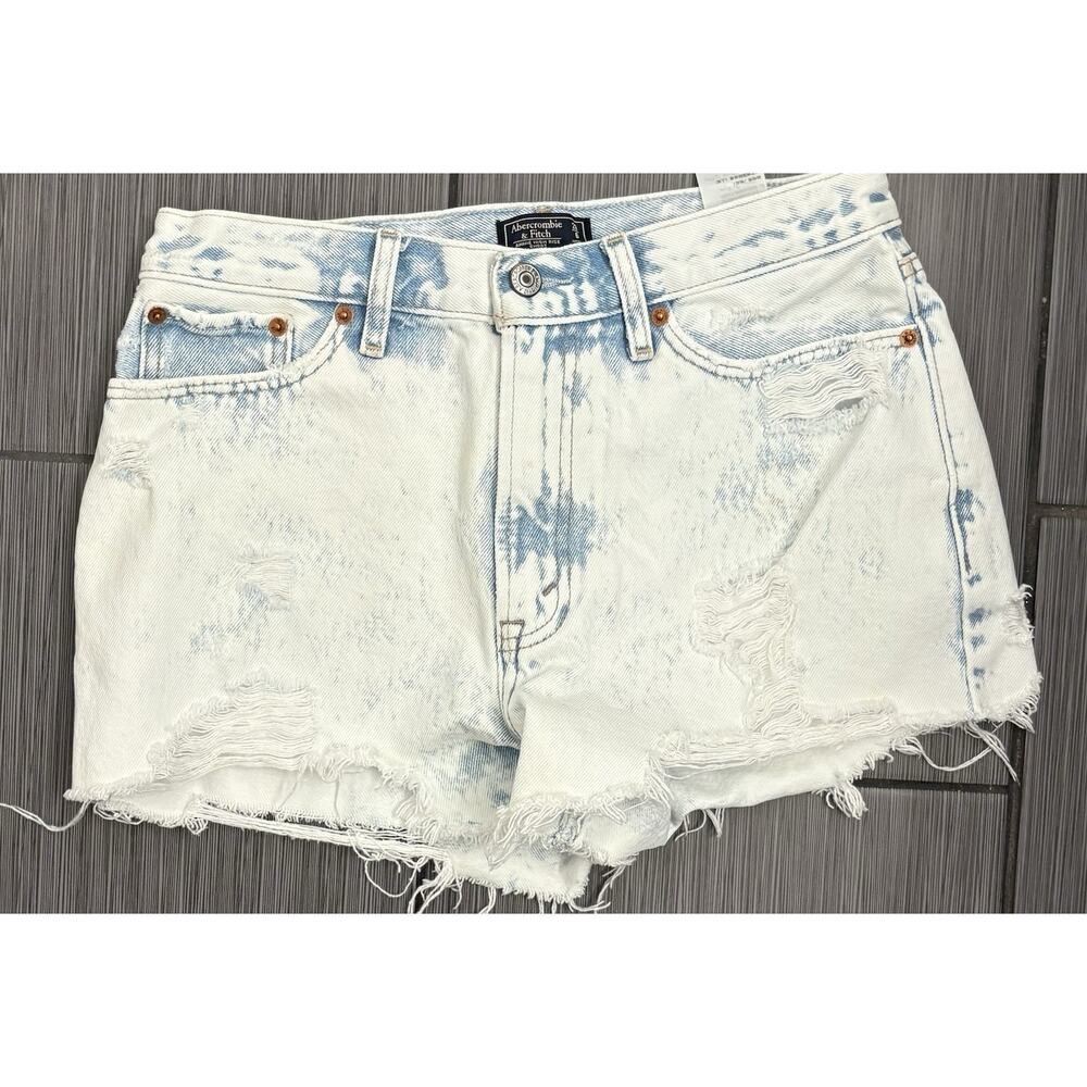 Abercrombie & Fitch Annie High Size Shorts Size 28/6 White Wash - Picture 2 of 7